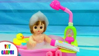 Bubble Bath For Baby Brush Her Teeth & Scrub Hair 똘똘이 치카치카 목욕놀이 Toysreview Toycampus