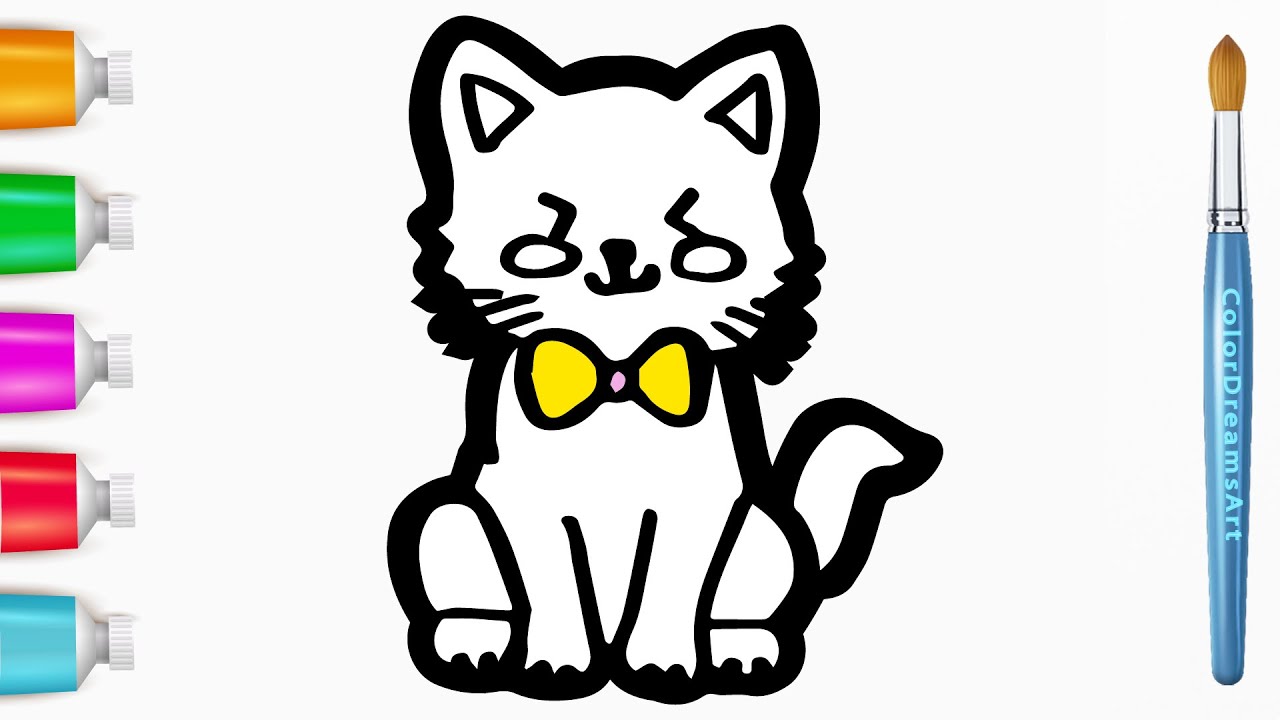 Как нарисовать милого кота | Пошаговая инструкция (просто)