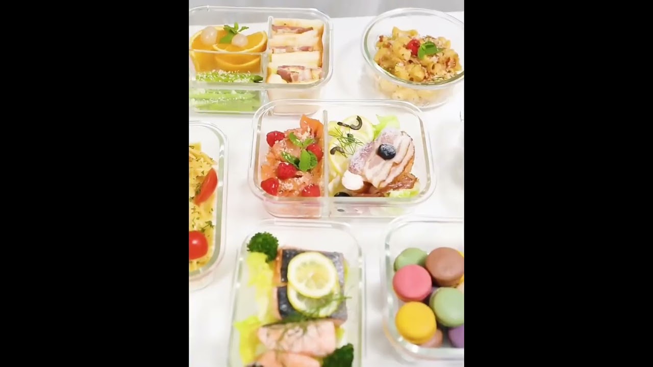 Rectangle Microwave Safe Glass Container Glass Food Storage Glass Lunch Box