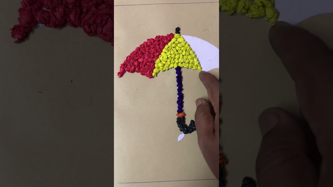 Paper craft umbrella, paper crumpling! 