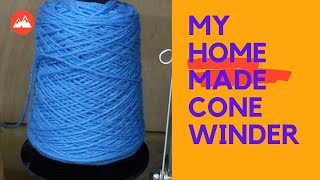 Home made cone winder for rug tufting