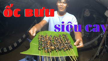 Ốc Bưu Vàng Xiên Que Nướng Siêu Cay | Ốc Bưu Vàng Khổng Lồ