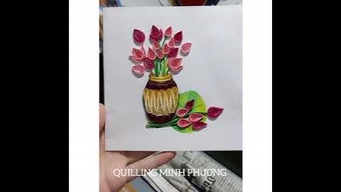 Thiệp giấy sợi sợi Quilling hoa sen