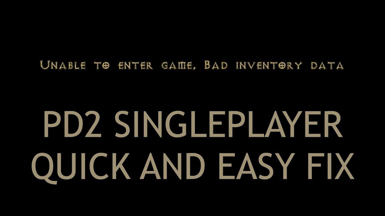 Project Diablo 2 - Bad inventory data FIX - YouTube