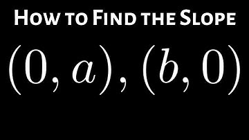 Slope of the Line Passing through the Points (0, a) and (b, 0)