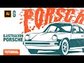 Illustrator Tutorial | Ilustración Porsche | Drawing a Porsche