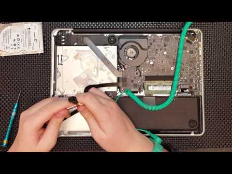 to replace HDD cable on a pro A1278 - YouTube