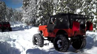 jeep snow wheeling /camping 2011  weekend on the strap