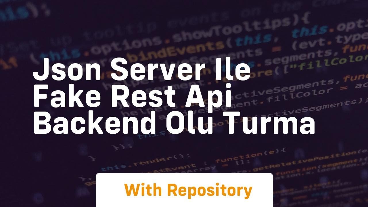 Json server ile fake rest api backend olu turma - YouTube