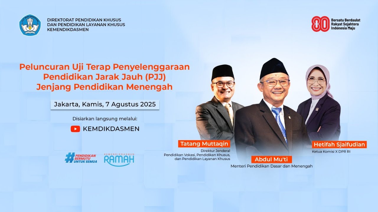 Peluncuran Uji Terap Penyelenggaraan Pendidikan Jarak Jauh (PJJ) Jenjang Pendidikan Menengah