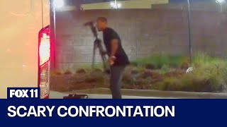 Man Threatens Fox 11 Crew