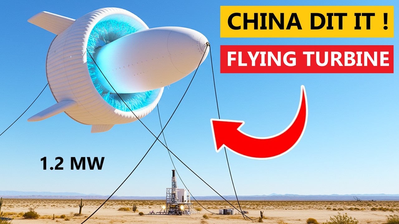 Летающая ветряная турбина Китая изменила энергетику навсегда (1 МВт на высоте 1500 м) – прорыв в ...