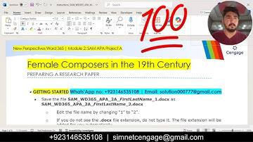 New Perspectives Word 365 | Module 2: SAM APA Project A #FemaleComposers #wordmodule2