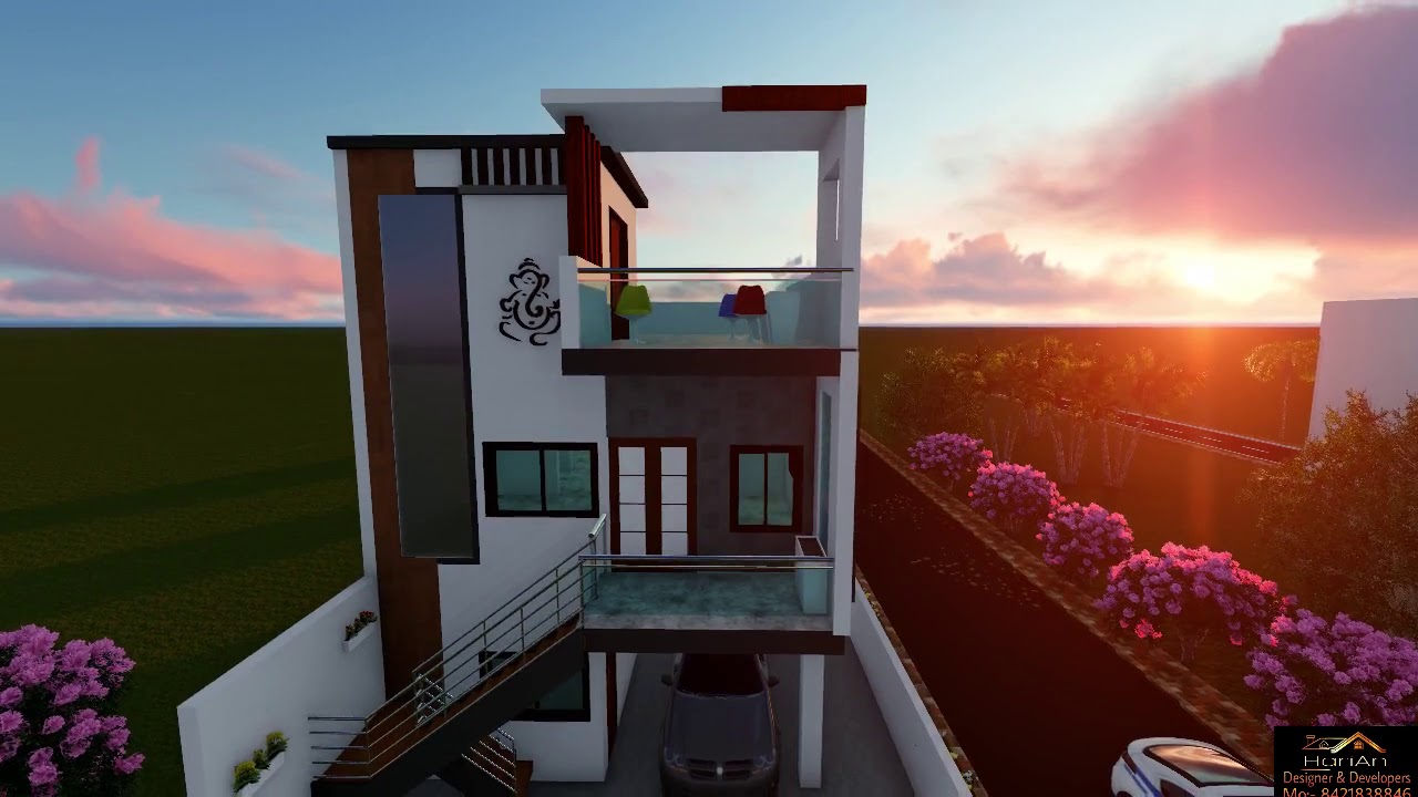 Row House Elevation Design by Shubham Rathod Mo:-8421838846