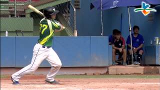 20140327-1 甲組春季聯賽 萬能科大 vs 新北市 5上 陳祐澤向右快速移位美技接殺