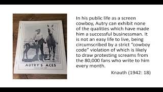 Mark Duffett: Cowboys and Humanists: Contextualizing Gene Autry’s Cowboy Code