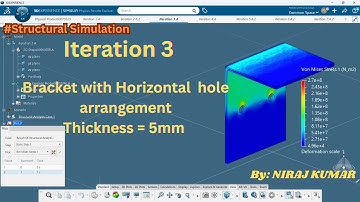 Iteration 3 | Bracket Structural Analysis in 3DEXPERIENCE SIMULIA | Optimizing Strength & Weight