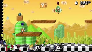 Super Smash Flash 2 Beta v1.4 Free For All - Yoshi Vs Tails Vs Meta Knight #1409