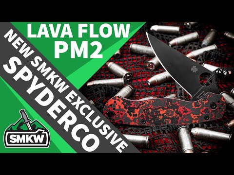 NEW SMKW Exclusive Spyderco PM2 Lava Flow