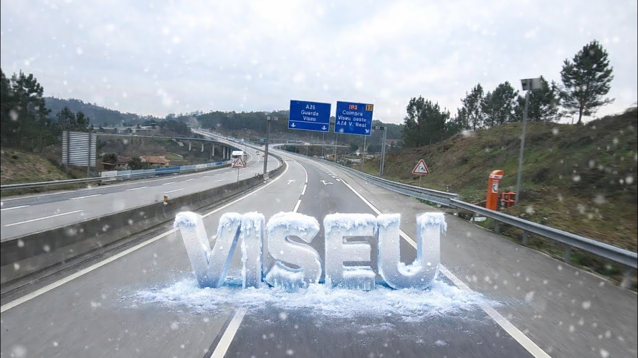 Condução 🛣️🚛💨 na A25 Direção Viseu | Muito 🥶❄️
