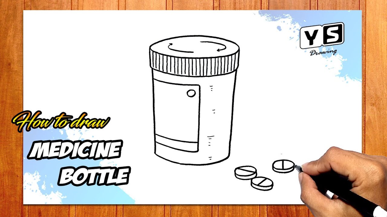 How To Draw Medicine Bottle