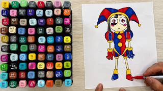 🎪 Pomni Coloring Book Art 🎨 | Satisfying Marker Coloring ASMR ✨