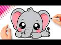 HOW TO DRAW A CUTE KAWAII ELEPHANT ????