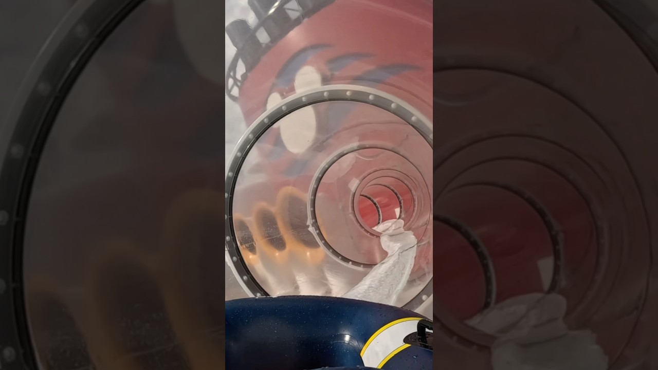 Riding AquaMouse Water Slide on Disney Destiny Cruise