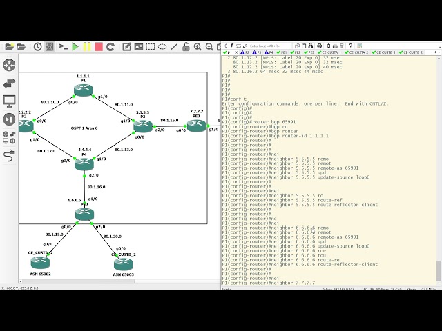 MPLS L3VPN Configuration - Core MPLS and BGP Configuration