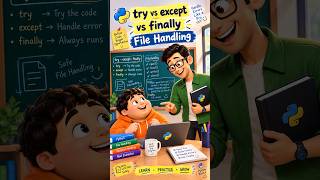 try vs except vs finally in Python | File Handling Explained for Beginners #python #shorts