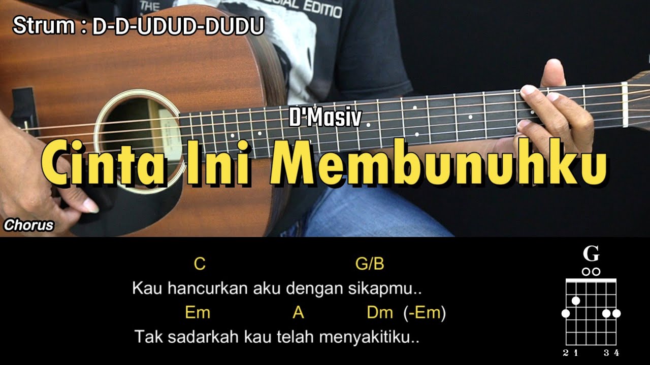 Cinta Ini Membunuhku D'Masiv Tutorial Chord Gitar Mudah dan Lirik