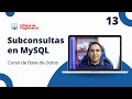 Curso MySQL 13: Cómo Usar Subconsultas en SQL
