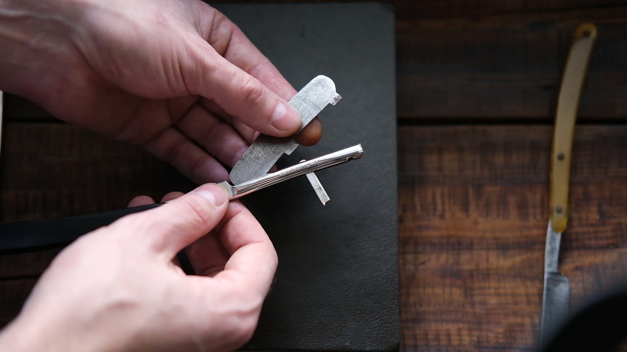 Французскаяопасная бритва Leresche /Barthelot. Съем лезвия фреймбека.