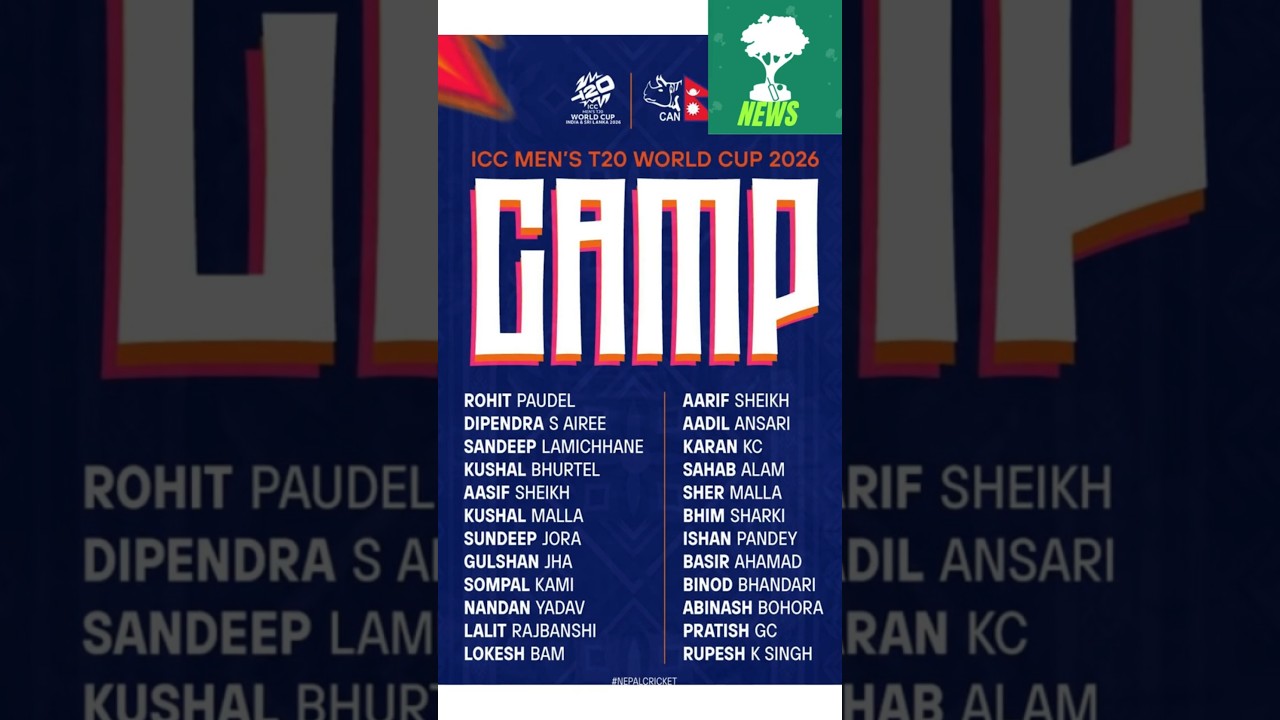 🇳🇵 Nepal names 24 players for T20 World Cup camp 🏏🔥 | Sher & Binod included