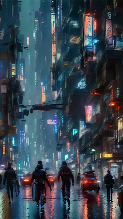 Neon Cyberpunk City in Motion | Futuristic Vibes #animeart  #trending #animeshorts #shorts