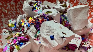 2 broken blocks of OG Ader with confetti #2blocksatmidnight