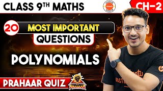 Top 20 Most Important Questions Of Polynomials Class 9 Class 9 Maths ...