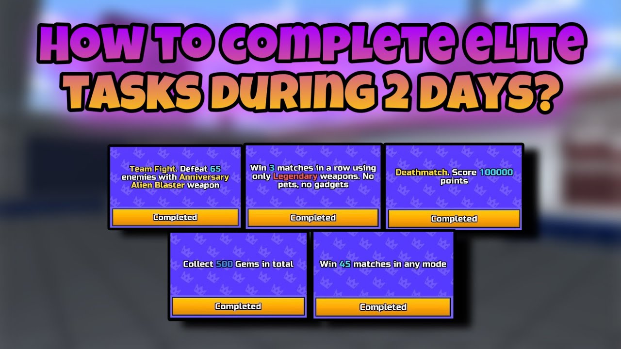 How to complete elite challenges in 2 days?