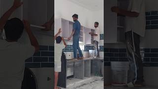 modular kitchen making process #kitchendesign #spacesaving #home