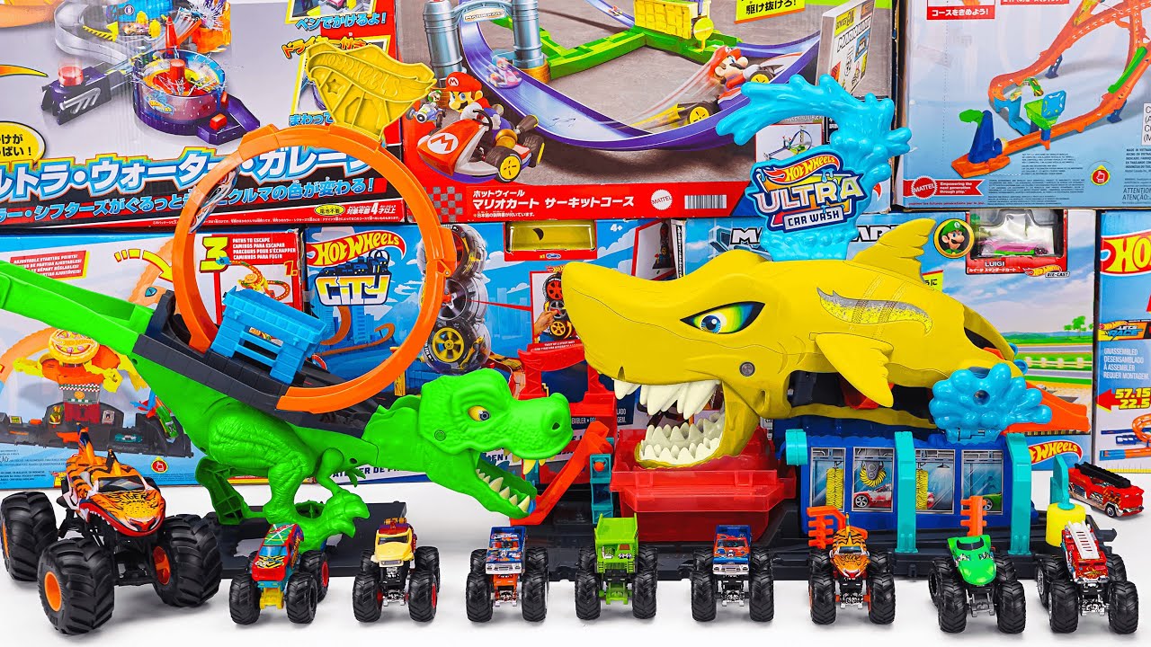 Hot Wheels Collection Unboxing Review ASMR | Hot Wheels Ultra Shark Car Wash Toy Set