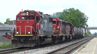CN 568 with GTW 5849 GP38 at Kitchener Via Rail Station