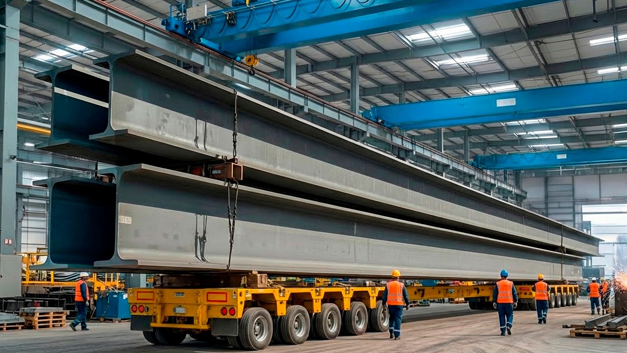 Como Gigantescas Vigas em I São Feitas de Ferro Reciclado Dentro de uma Enorme Fábrica de Aço