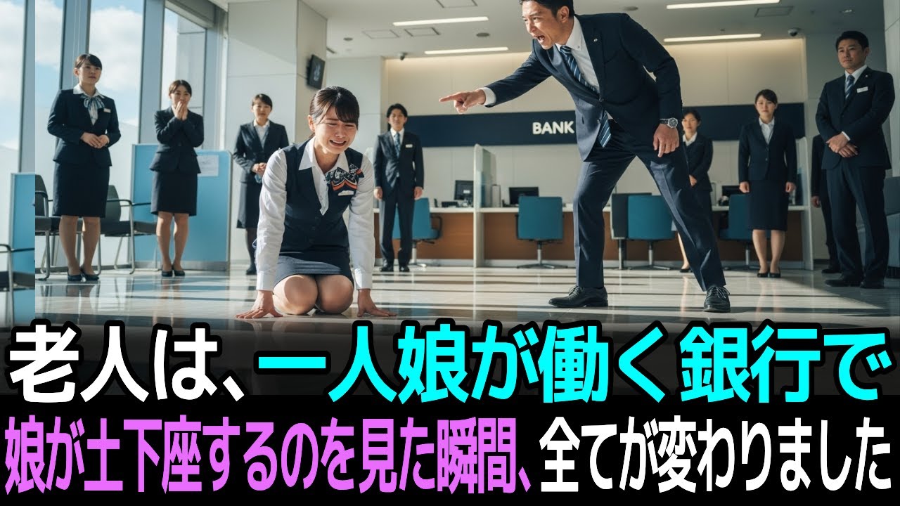 老人は、一人娘が働く銀行で、娘が土下座する姿を見た瞬間、すべてをひっくり返しました