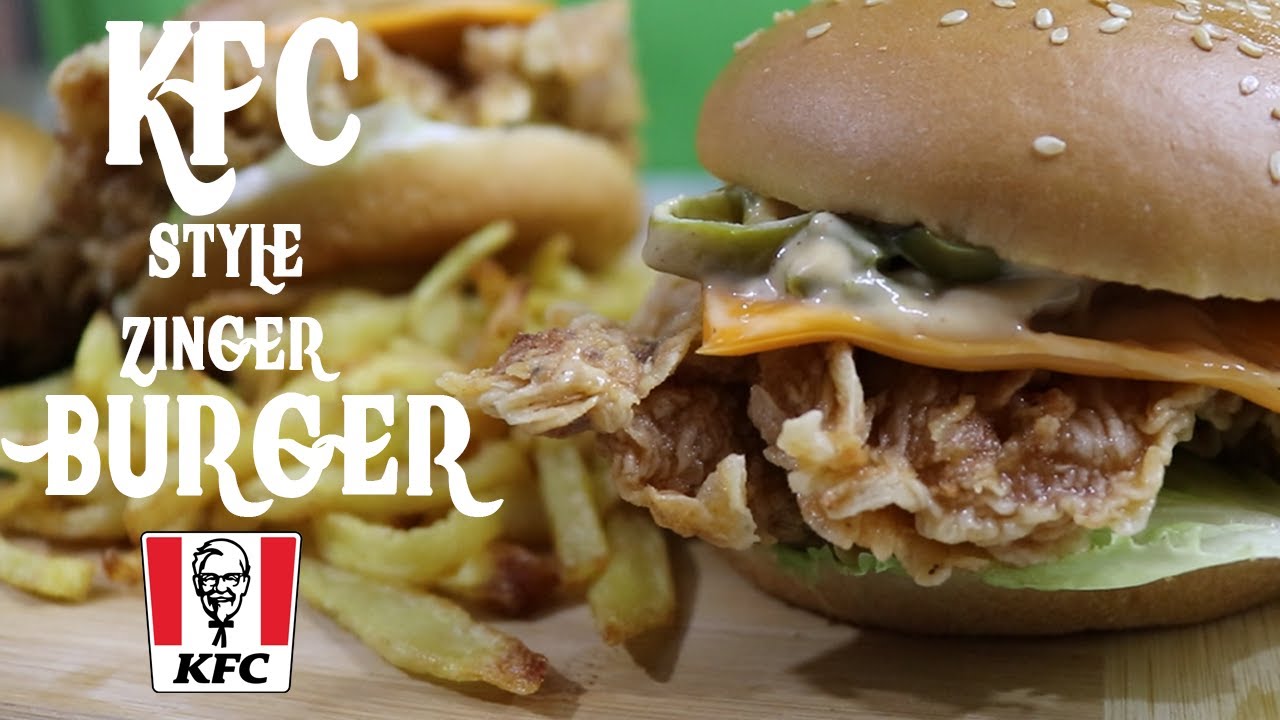 KFC Style Zinger Burger | Crispy Chicken Burger | That's Foodtastic |