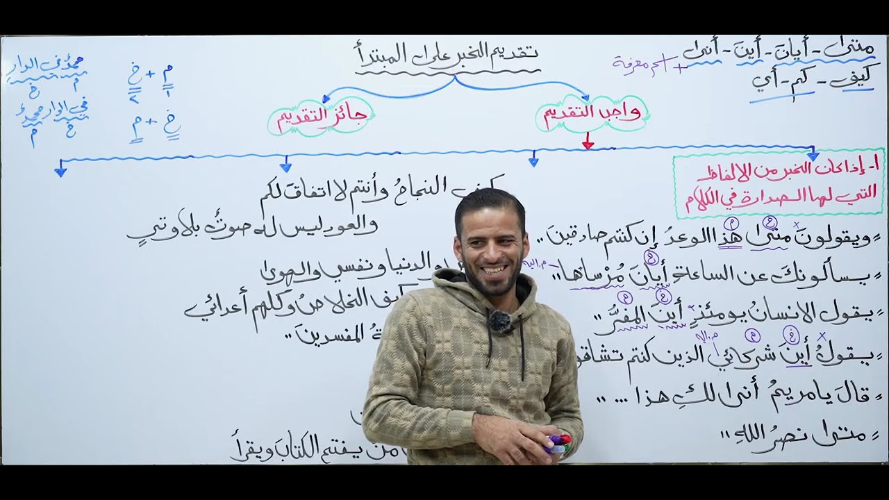 التقديم والتأخير (تقديم الخبر على المبتدأ) ١