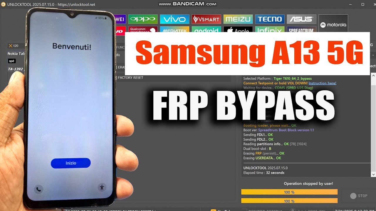 Samsung A13 5G SM A136B Frp Bypass Unlock Tool Via Test Point