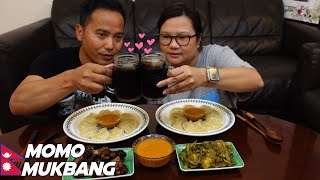Nepali Mukbang Chicken Momo with spicy achar|| BBQ chickewings|| Aloo Achar