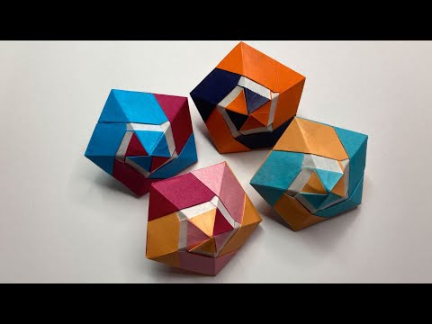 Unit Origami] A three-dimensional star made with five pieces of