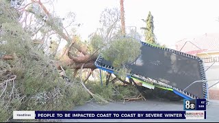 A closer look at the damage and debris left from this weekend's weather
