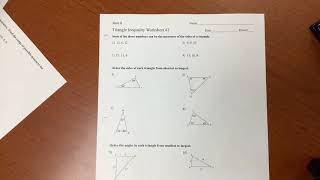 Triangle Inequality Worksheet #2